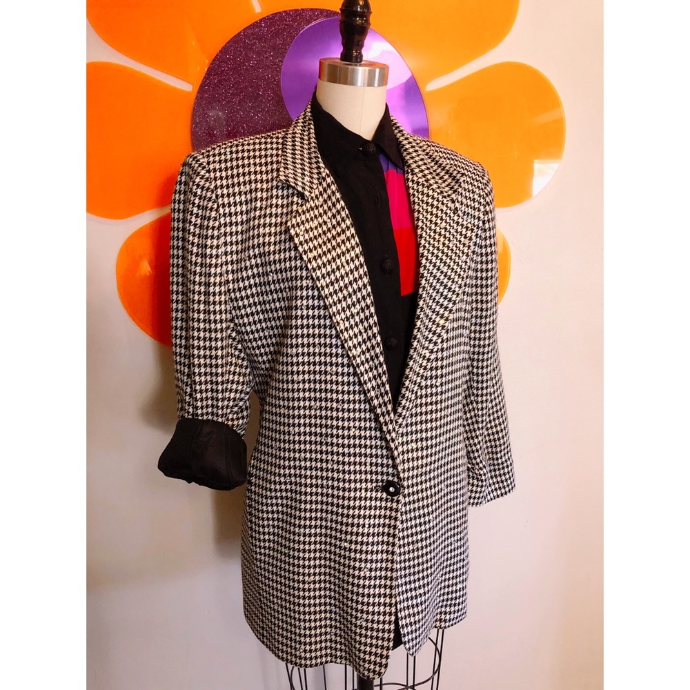 80s blazer w iridescent stitching & gems